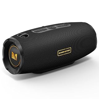 Monster S380 Bluetooth Speaker, Portable Speaker with 40W Stereo Sound, Bluetooth 6.0, 20H Playtime, IPX6 Waterproof, Support AUX/TF Card, TWS Pairing Wireless Speaker for Outdoor Party Travel - Amazon product rated Grade A