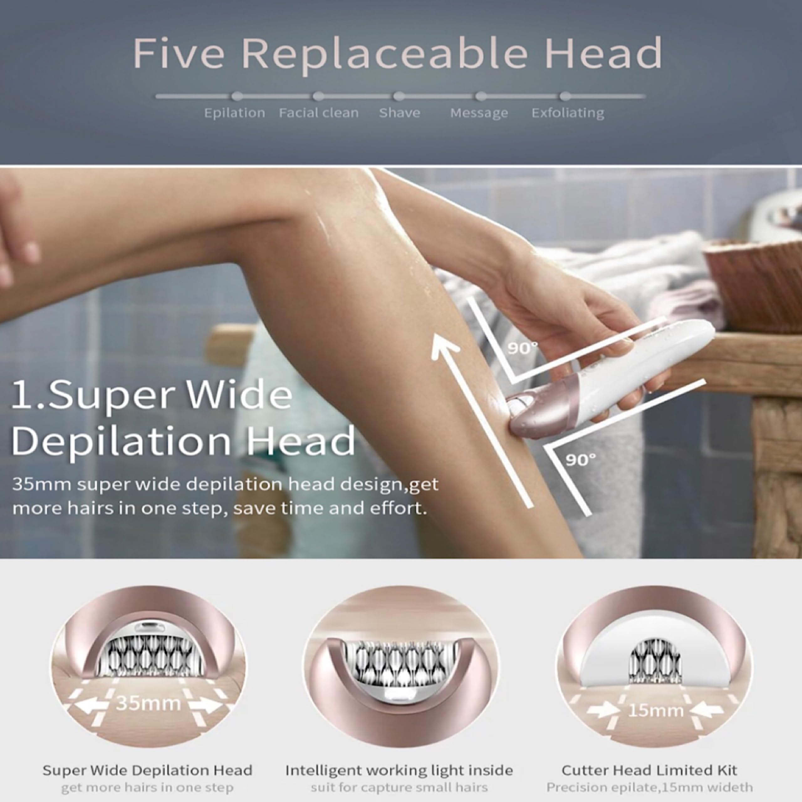 Lalano`S Cosmetics depilator do depilatora 5 w 1, do czyszczenia na mokro i na sucho, nakładki: 8 szt., zestaw do manicure, urządzenie do zabiegów kosmetycznych, depilacja, golenie/przycinanie, masaż