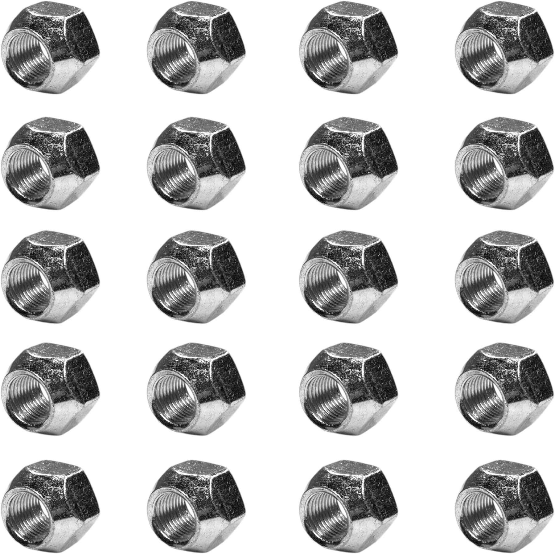 Twenty (20) 1/2-20 Zinc Plated Open End Acorn Lug Nuts | 13/16" Hex (BCP971)