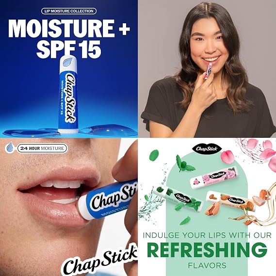 ChapStick Lip Balm Set, SPA Collection + 2 Moisture SPF 15, 0.15 Oz Ea