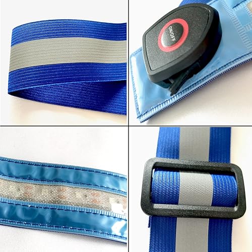 Miniatura 6 de A&K L'YDIA Collar de pechera LED para caballo, recargable por USB, 3 modos de iluminación, ajustable, reflectante, elástico, nocturno, intermitente,