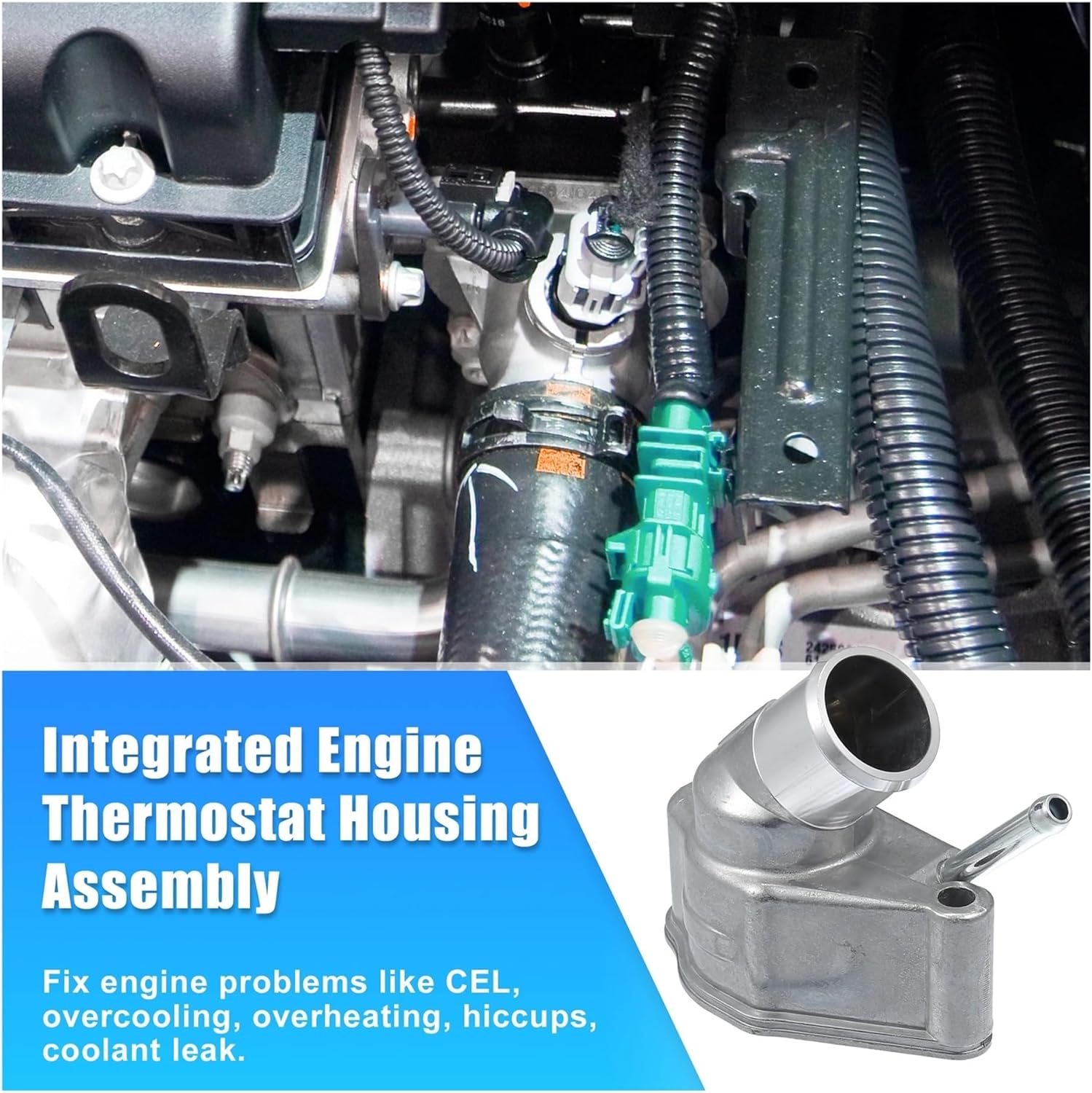 Thermostat Engine Coolant Replacement, Engine Thermostats, for Opel, for Astra F G H, for Omega B, for Calibra 1993-2009 2010 A 90501081 Car Engine Coolant Thermostat Housing Assembly