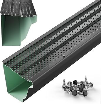 Standard Gutter Guards, 5 Inch, 100 FT, Aluminum, Black