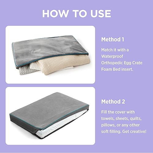 Miniatura 5 de LE SURE Funda de repuesto lavable para cama de perro, pequeña funda de franela de vellón de felpa para alfombrilla ortopédica para mascotas de 24 x