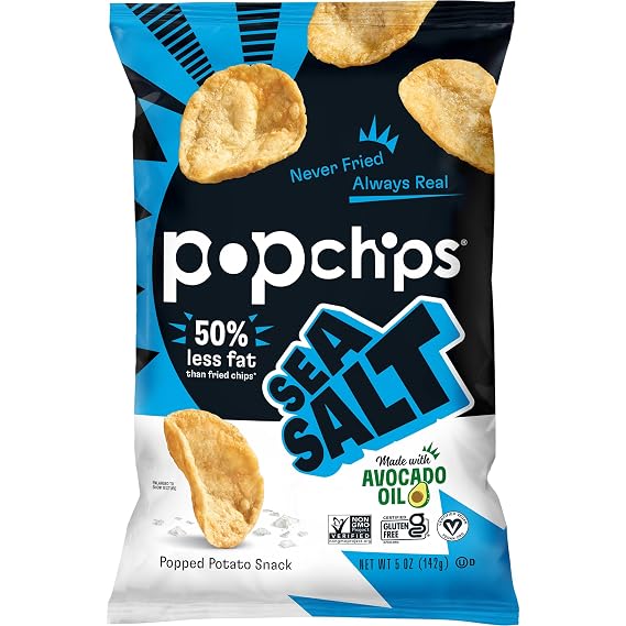 Popchips Potato Chips, Sweet Heat, Salt & Vinegar, Sour Cream & Onion, Sea Salt, Nacho, BBQ, 5 Oz, 1 Each (Variety Pack)