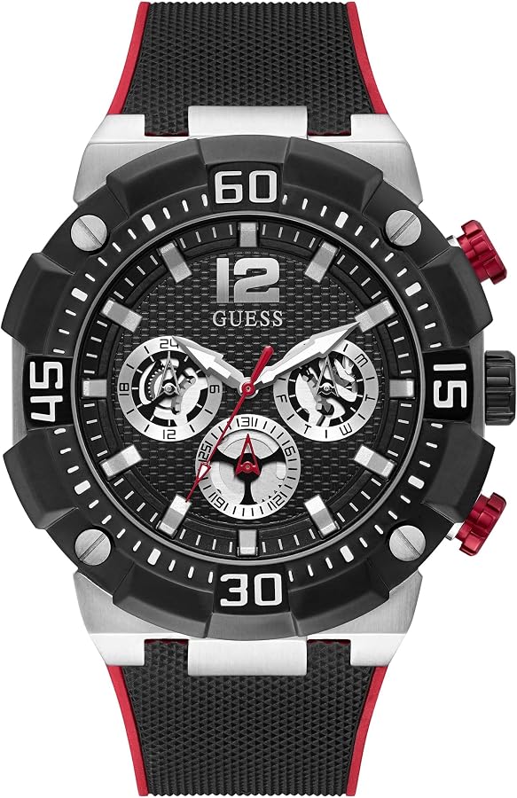 Amazon | GUESS Men's Stainless Steel Quartz Watch with Silicone