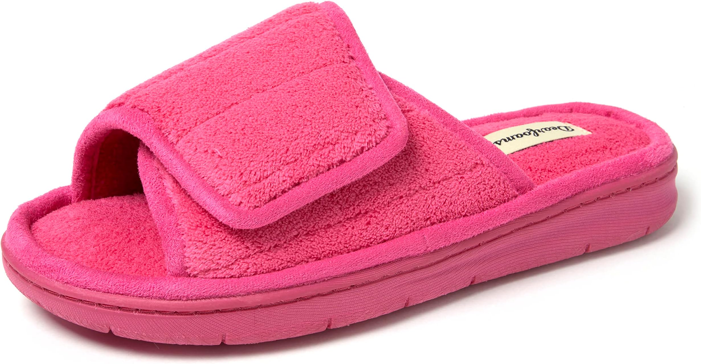 Dearfoams Women's Adjustable Indoor/Outdoor Machine Washable Memory Foam Slide Slipper