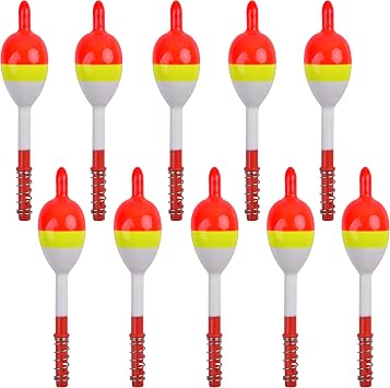 Wood Slip Bobbers Fishing Floats and Bobbers Spring Oval Stick Slip Floats for Crappie Catfish Trout Panfish Walleyes Bass Fishing 10/20pcs