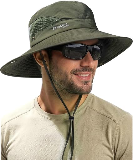 FURTALK Mens Bucket Sun Hat UPF 80+ Wide Brim Hiking Fishing Beach Outdoor Hats