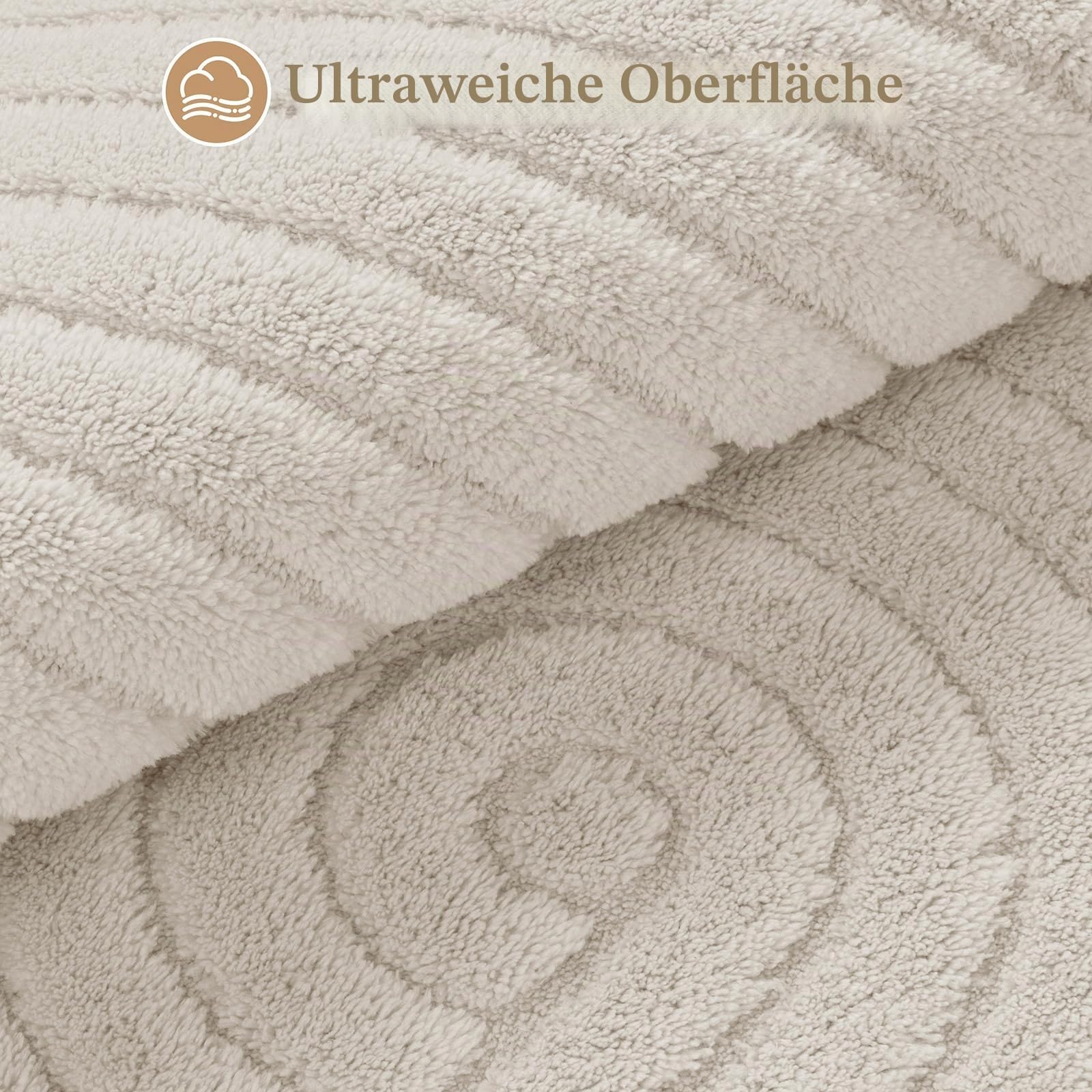 SHACOS Teppich Läufer Flur rutschfest, 80 x 300 cm Beige Waschbar Küchenteppich, Modern Kurzflor Teppichläufer für Flur, Küche und Wohnzimmer