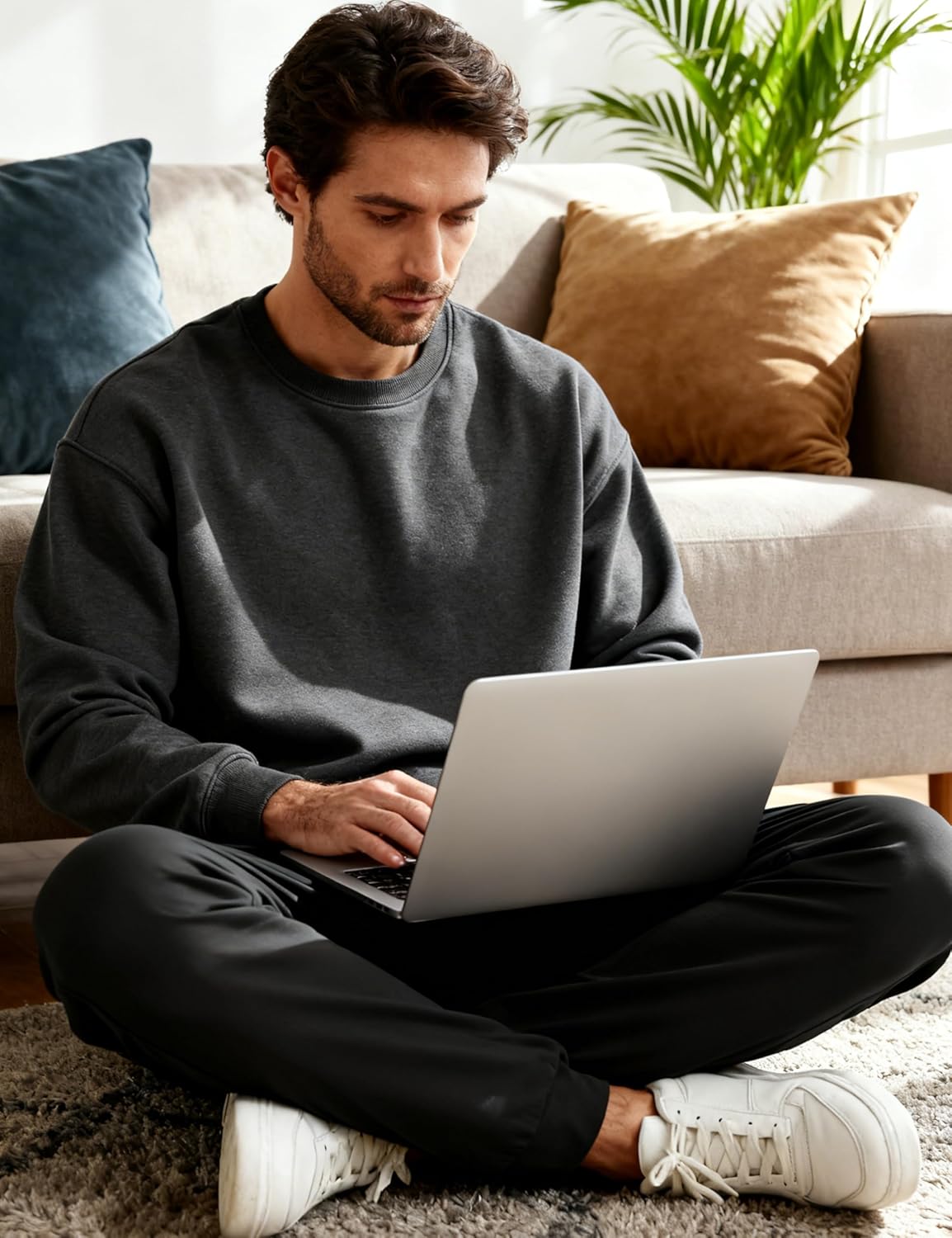 Men's Fleece Lined Joggers – Stretch Thermal Athletic Sweatpants Tapered Fit with Zipper Pocket for Running Gym - Image 8