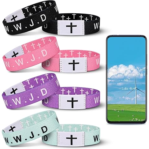 Daily Bible Verse WWJD Bracelet, Christian Jesus Bracelet for Women Men, Jesus Gift...