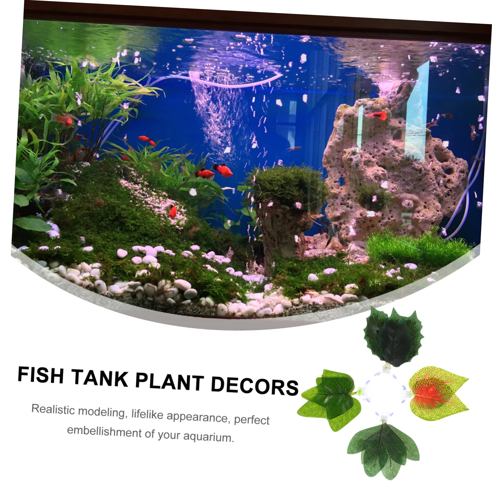 TOYANDONA 4 set Foglie Di Piante Artificiali Piante Acquatiche Per Acquario Acquatiche Realistiche Finte In Miniatura Piccole Per Acquario 4 pezzi*4