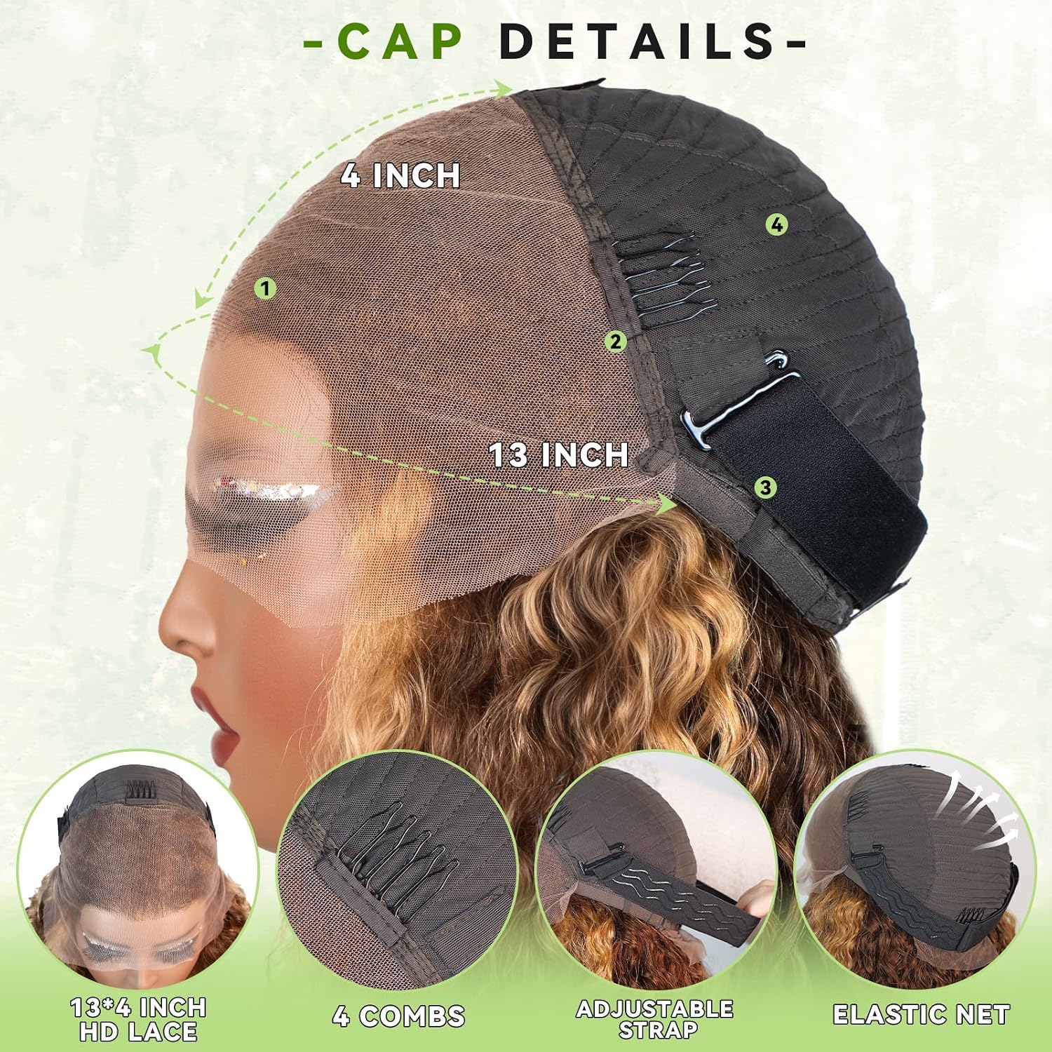 SODLIS Honey Blonde Short Curly Bob Wig Human Hair Ombre Lace Front Wigs Human Hair Pre Plucked 13x4 Highlight HD Lace Frontal Wig 150% Density 4/27 Colored Deep Curly Virgin Wigs for Women(12 Inch)
