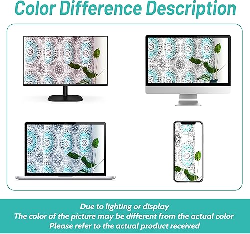 Miniatura 9 de DriftAway Cortinas para dormitorio, diseño bohemio de medallón Bella para oscurecer la habitación, cortina corta para cocina, sala de estar, 52 x 14