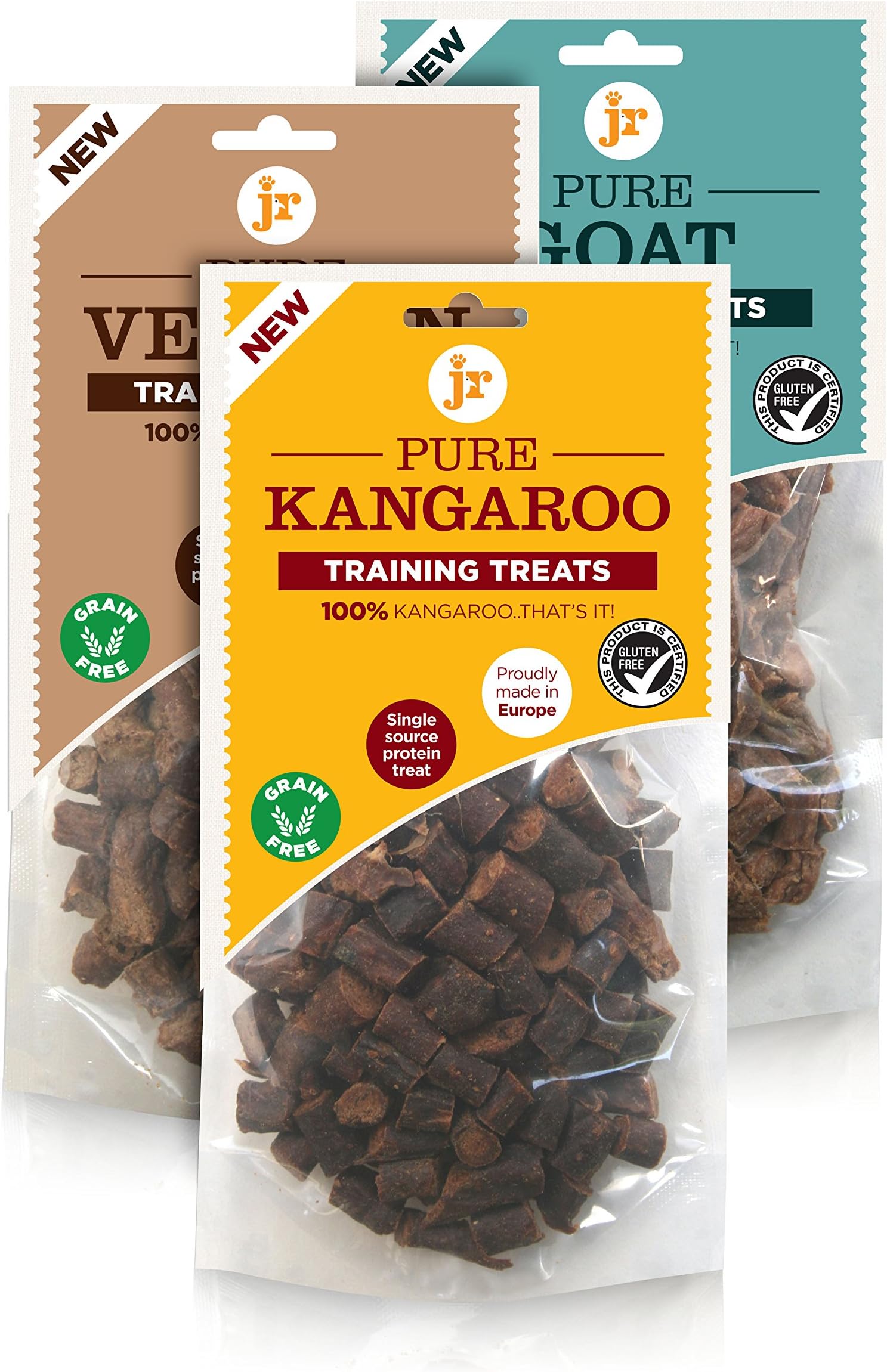 100% Pure dried fresh meat Training Treats for dogs 3 x 85g variety bundle (Kangaroo, Venison & Goat)