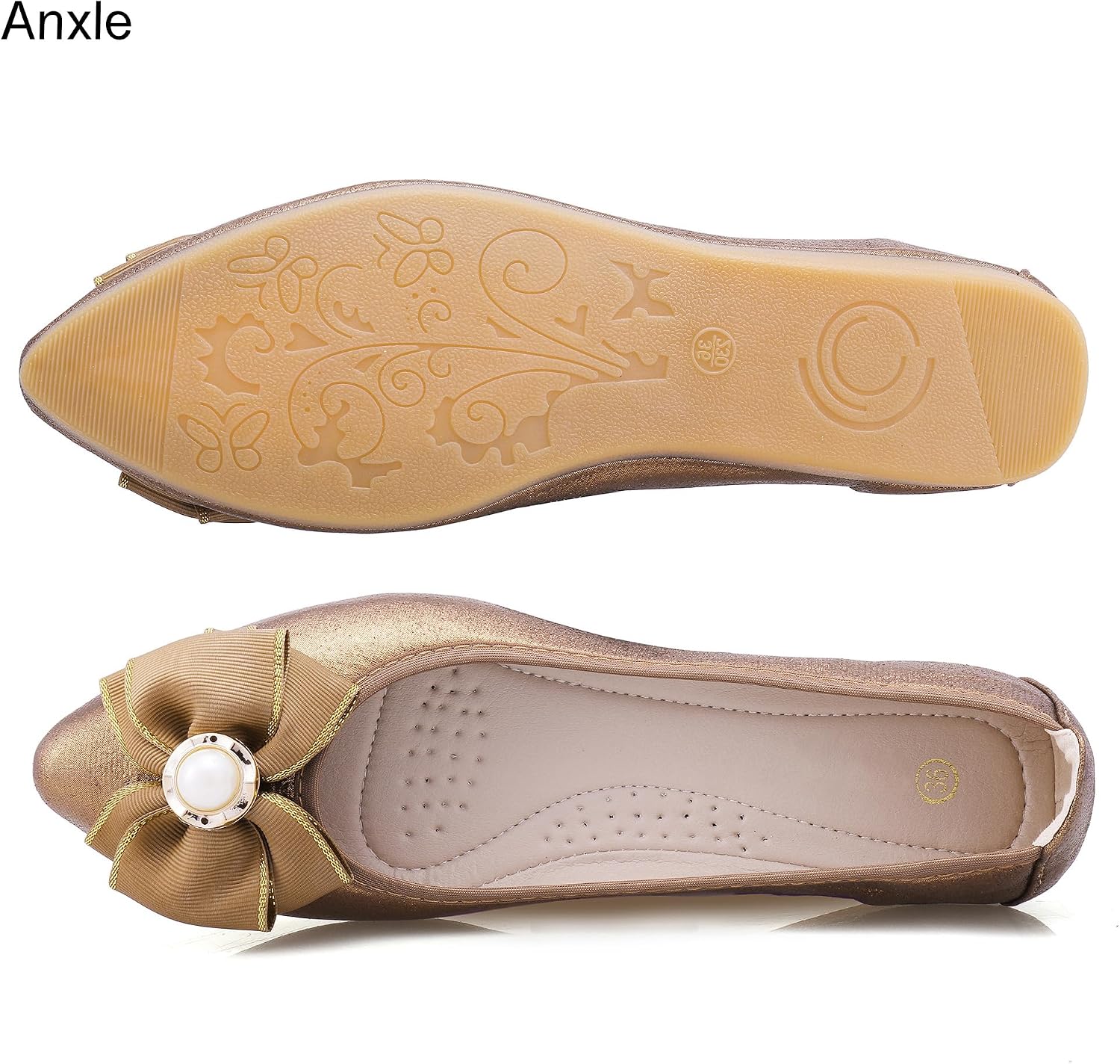 Womens Foldable Ballet Flats Comfort Slip On Dress Shoes | Casual Rhinestone Sparkly Wedding Ballerina Shoe Pointed Toe Flat Shoes image 5