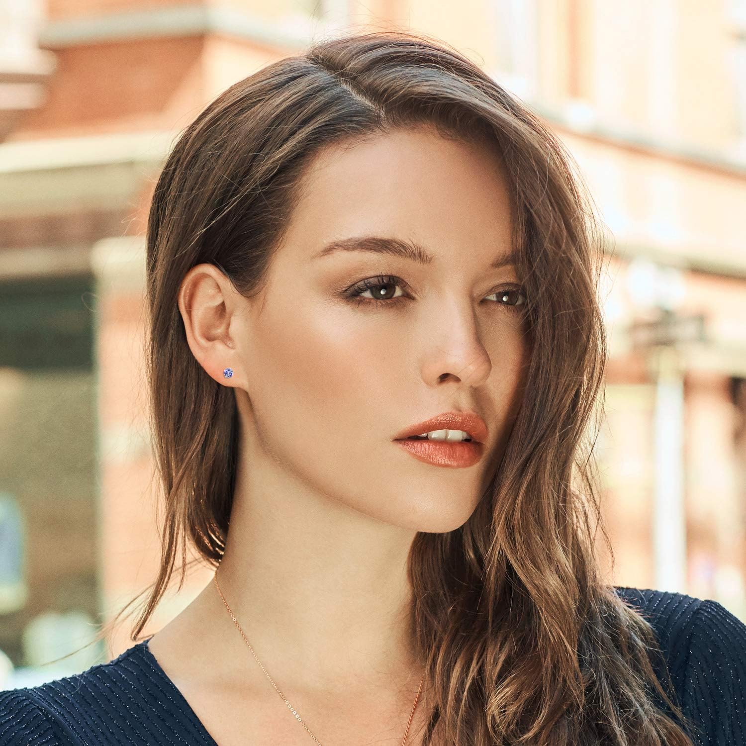 Gem Stone King 10K White Gold Tanzanite Stud Earrings For Women Men | 1.00 Cttw | Gemstone Birthstone | Round 5MM | Fine Jewelry Gifts for Her Mom Women Wife