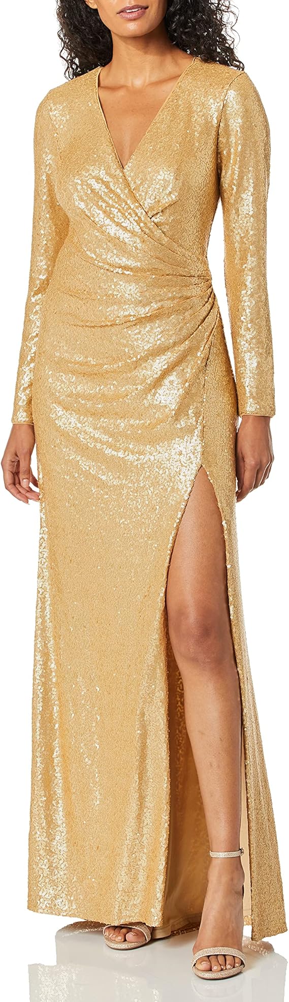 gold sequin gown plus size