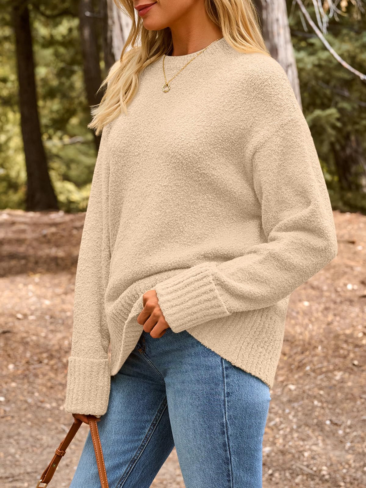 LILLUSORY Damskie swetry oversize, puszysty gruby ciepły sweter