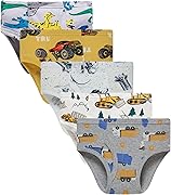Boboking 100% Cotton Little Boys Briefs Soft Dinosaur Truck Toddler Underwear