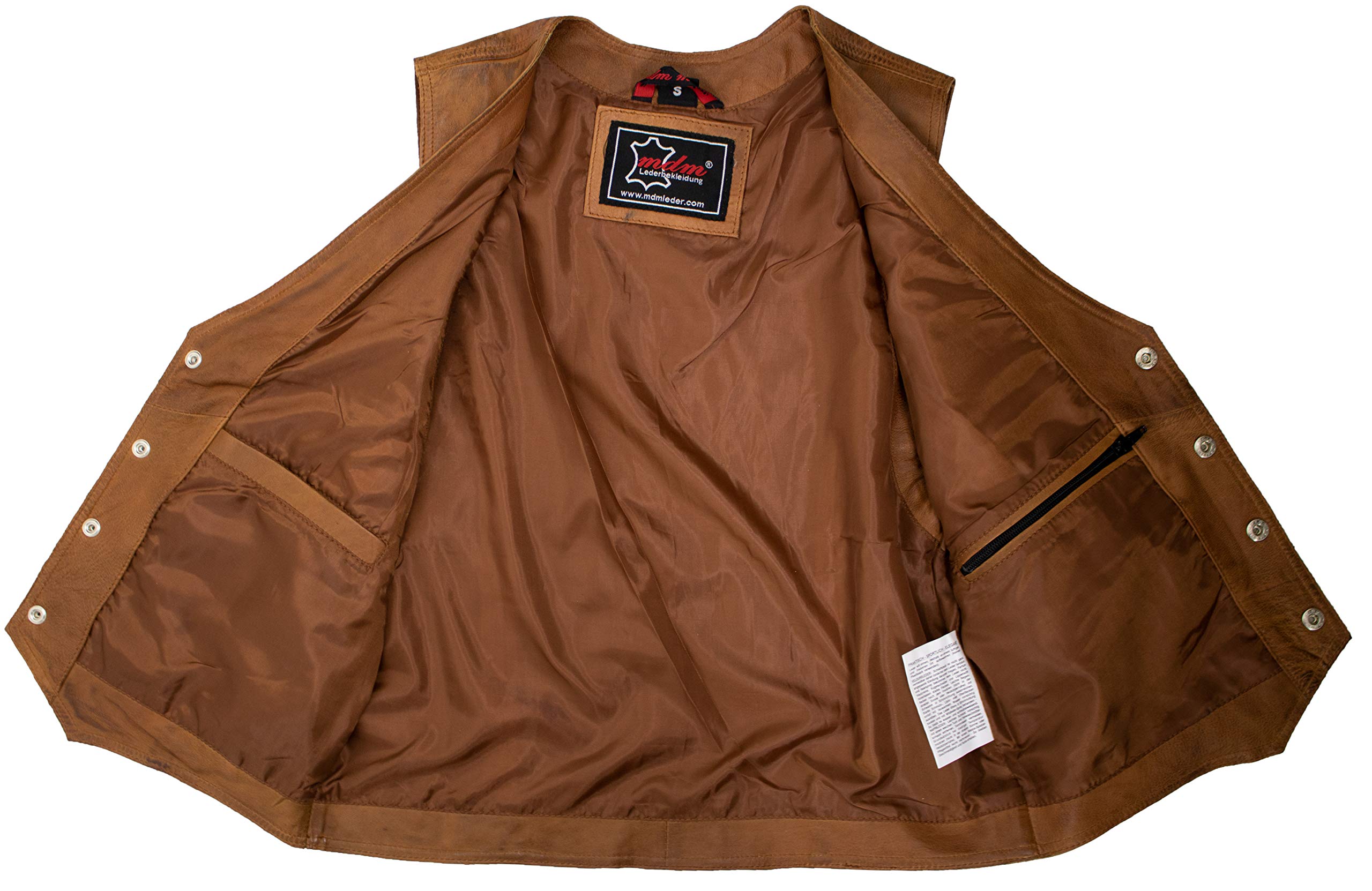 MDM Gilet en Cuir d'Agneau Nappa Véritable pour Homme