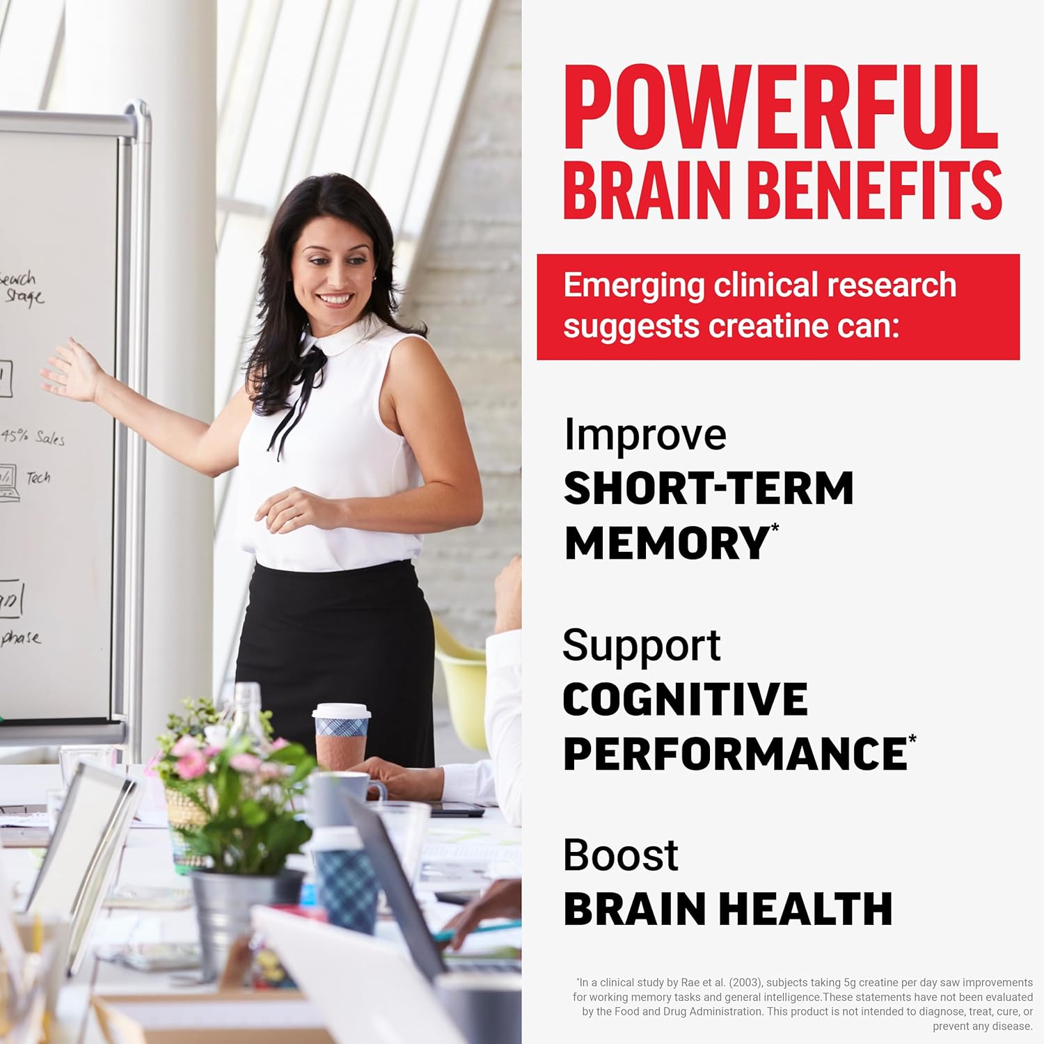 Force Factor Creatine Monohydrate Powder, 5g Micronized Dose to Support Muscle Growth, Strength, Recovery, Cognitive Health & Memory, Unflavored, 200 Servings