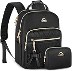 MATEIN Mini Sac à dos Purse pour femmes, Fashion Petit sac à dos pour les femmes avec USB Port de recharge, sac d'épaule mignon quotidien imperméable pour les femmes Sacs à main pour les travaux de voyage Collège, 2pcs Ensembles, Rose