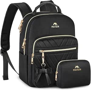 MATEIN Mini Backpack for Women, Waterproof Small Daypack, 2pcs Set, Black