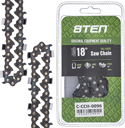 Vista 360 de 8TEN Cadena de motosierra para Husqvarna 254 455 340 351 353 350 55 455 Rancher Poulan Jonsered Echo 16 pulgadas .050 .325 66DL