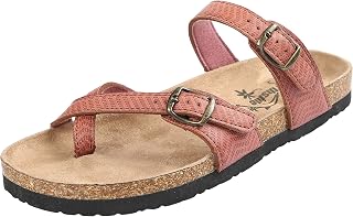 Northside Womens Anya Leather Strap Cork Sandal, Red Henna, Size 6.0 Price In India