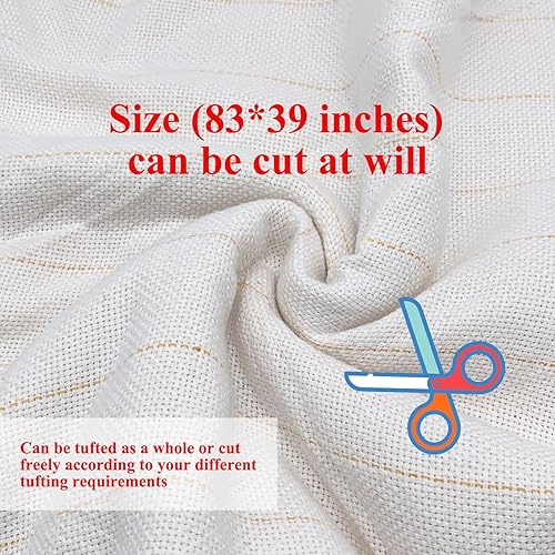 Miniatura 5 de JONAS C Paño de acolchado primario de 83 x 39 pulgadas para hacer alfombras, tela de acolchado con líneas marcadas, tela Monks para pistola de