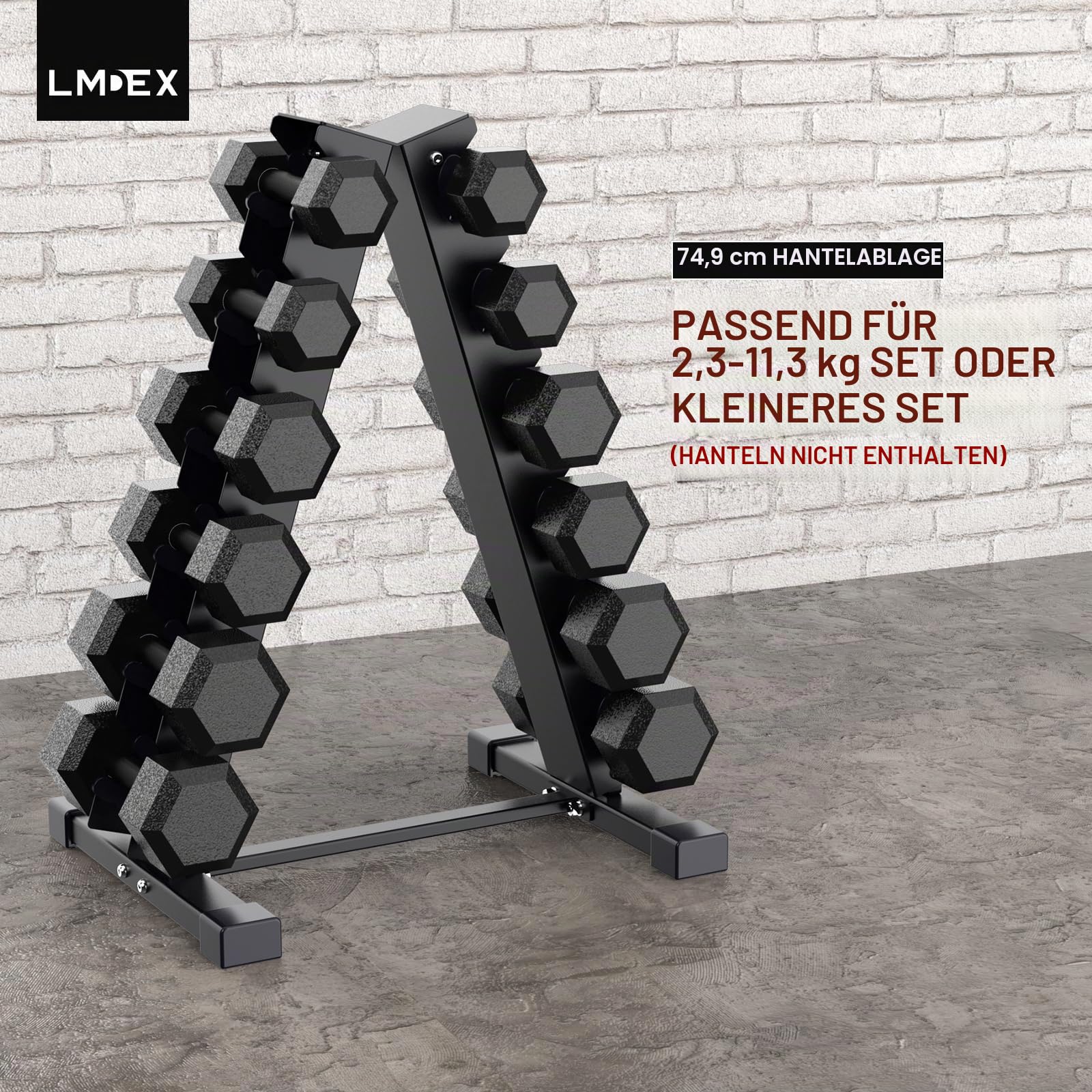 JX FITNESS Hantelständer Fitness A-Rahmen Hantelständer - 6-stöckiges Gewichtsregal für Hanteln - Nur Ständer
