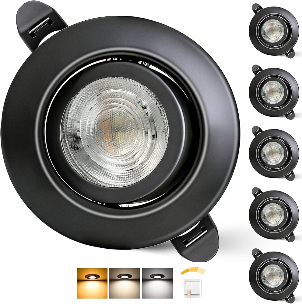 Faretto da incasso a LED per Controsoffitto, Set da 5, GU10 6W (Lampadina sostituibile) Luce