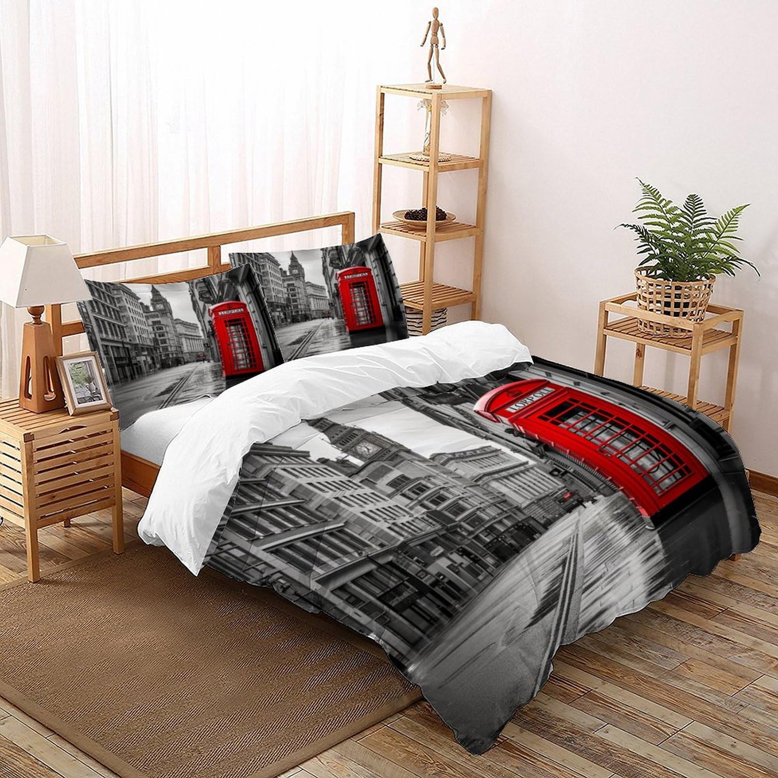 Housse de couette animaux sauvages microfibre pour lit simple sans boutons