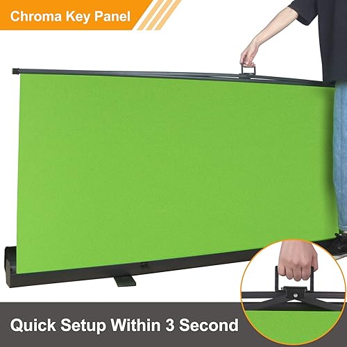 Miniatura 4 de EMART Panel Chromakey plegable de 80 x 92 pulgadas, pantalla verde para telón de fondo fotográfico, estudio de video, juego en vivo, tira portátil,