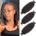 Afro Twist Hair 12 Inch 3 Packs, Springy Afro Twist Hair Pre Fluffed Spring Twist Hair Pre Stretched Wrapping Hair for Soft Locs Hair Extensions (12 Inch (Pack of 3), 4)