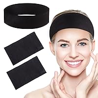 Vista 8 de Framendino, Paquete de 200 diademas faciales desechables negras no tejidas para el cuidado de la piel con cierre cómodo para mujeres y niñas