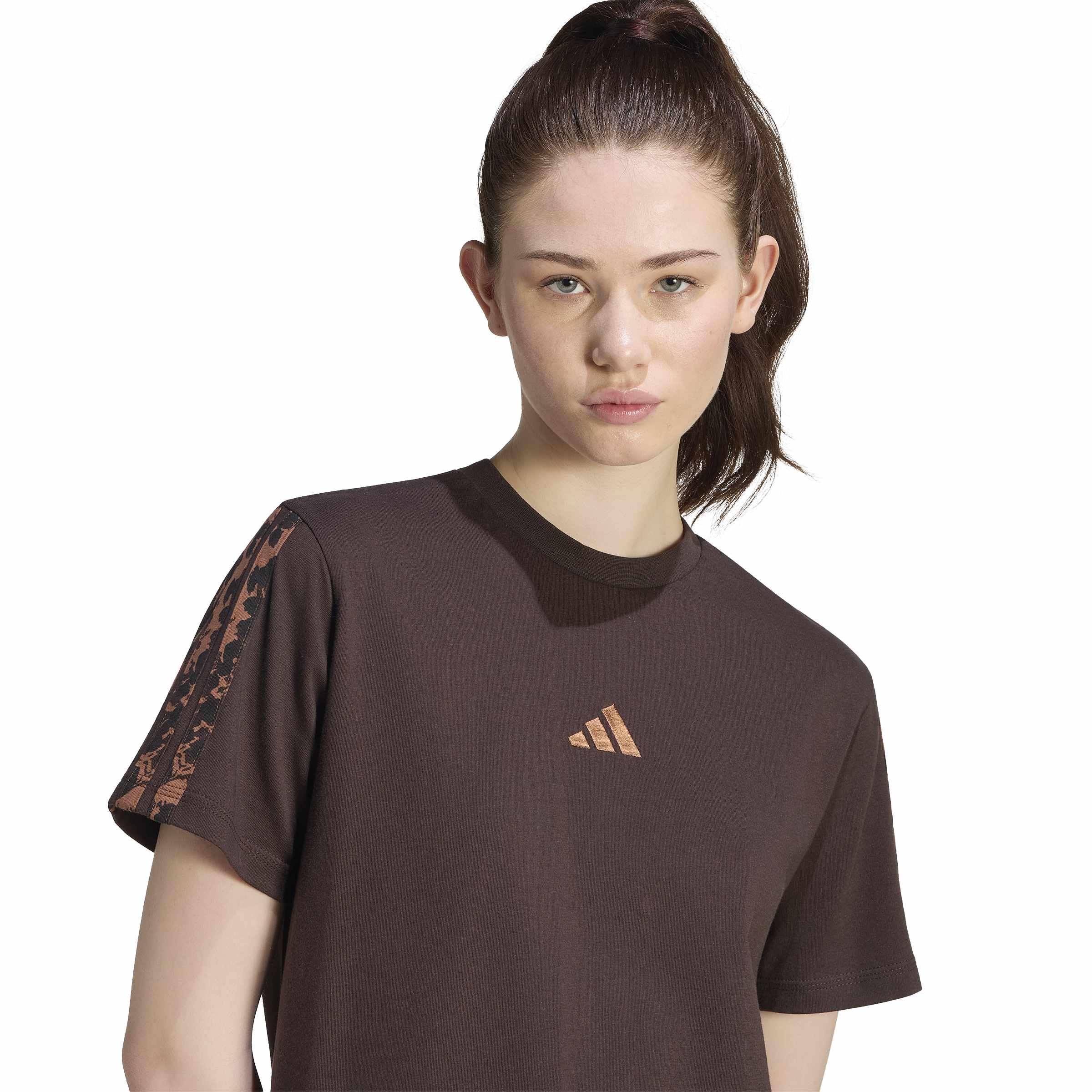 Adidas Damen Seasonal Essentials Animal Print 3-Stripes T-Shirt T-Shirt (1er Pack)