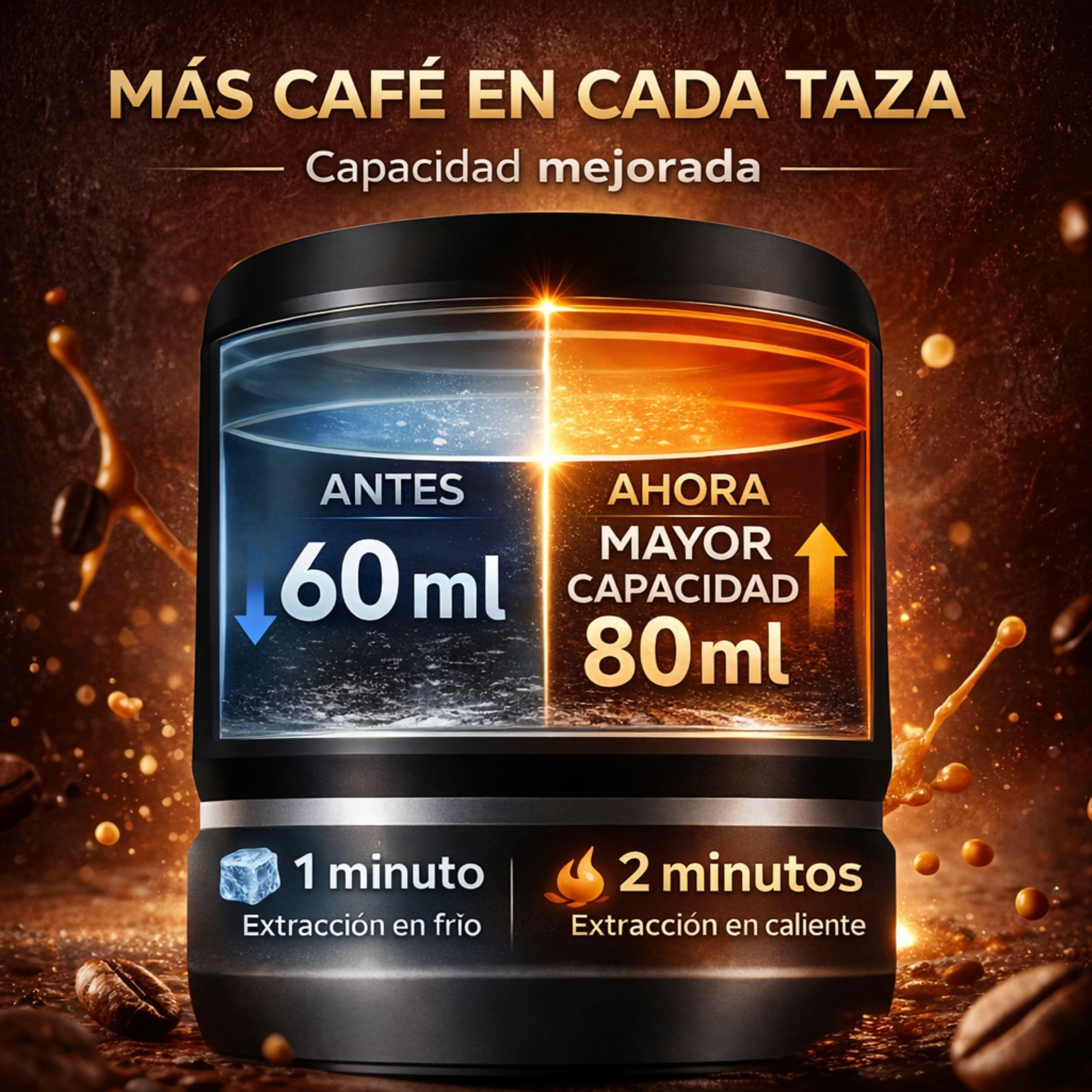 Cafetera Portatil Capsulas compatible Nespresso Dolce Gusto y Café Molido - Versión Mejorada 2026 - Coffe Machine - Maquina de Cafe Portátil Multicapsulas Universal 20 BAR Con Pantalla LED y 80ml