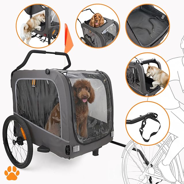 Foto 4 de 6 de MY DUQUE - Carter - Bicicleta 3 en 1 para perros, remolque de transporte de bicicletas, carrito para mascotas…