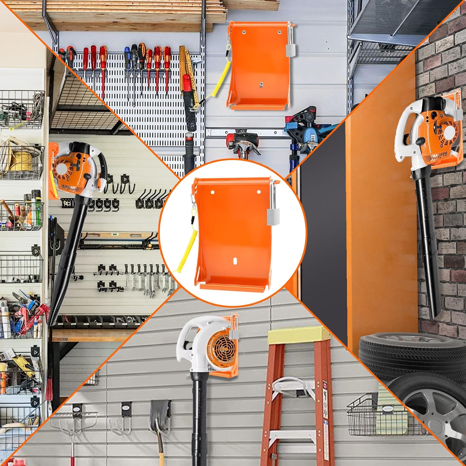 Handheld Leaf Blower Hanger, Leaf Blower Rack for Bg-50,Bg-56,Bg-66,Bg-86, Leaf Blower Wall Mount Bracket, Blower Rack for Garage Wall, Convenient Use Blower Holder Rack