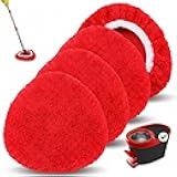 Baderke 4 Pack Microfiber Mop Heads Replacements Microfiber Spin Mop Replace Heads Reusable Refills Pads Duster Replace Washable Cleaning Cloths Scrubber Dust Refills for Floor Cleaning