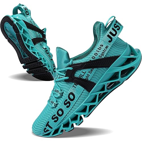 JSLEAP Mens Running Shoes Walking Non Slip Blade Type Sneakers