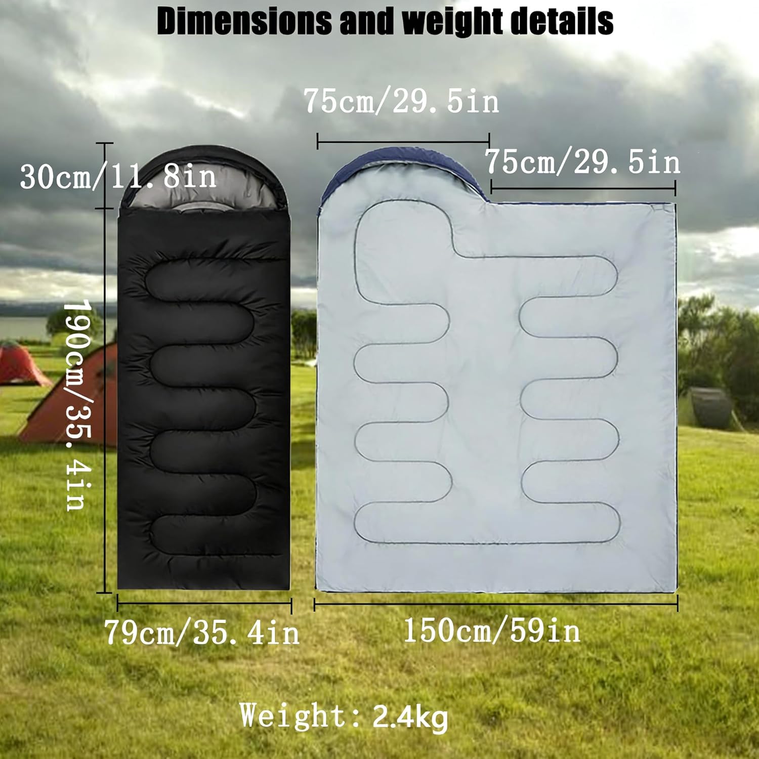 SNZ All-Season Lightweight Sleeping Bag - Mummy Camping Sleeping Bag for Adults & Kids, Camping Essentials, Warm & Cold Weather for Hiking, Backpacking