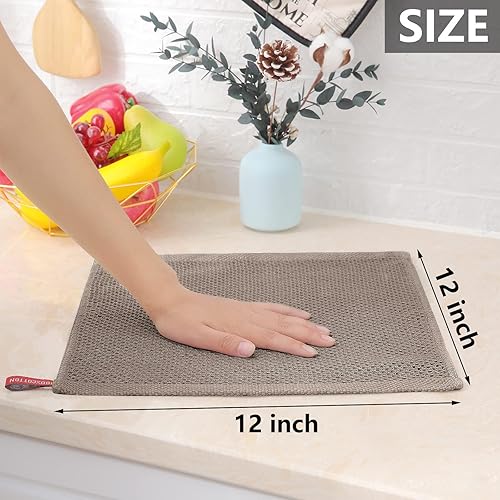 Miniatura 586 de Homaxy Trapo de cocina de 100% algodón, tejido de punto gofre, ultrasuaves, absorbentes, de secado rápido, para limpiar, 13 x 28 pulgadas, paquete