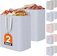 Vista 26 de Lifewit Paquete de 2 Cestas de Ropa Grandes Plegables, Cestas de Lavandería Independientes Impermeables con Asas de Fácil Transporte para Cuarto