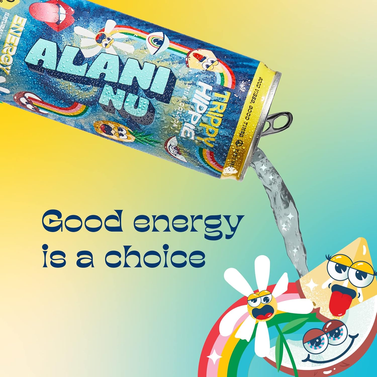 Alani Nu Sugar-Free Energy Drink, Pre-Workout Performance, Trippy Hippie, 12 oz Cans (Pack of 12) : Grocery & Gourmet Food