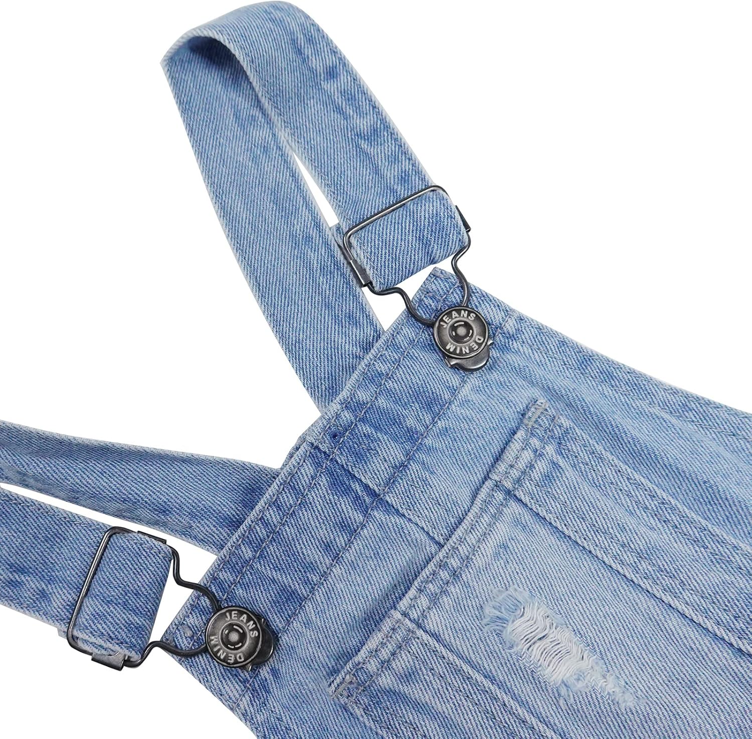 KIDSCOOL SPACE Girls Shorts,Little Big Girls Stretchy Denim Ripped Summer Shortalls - Image 3