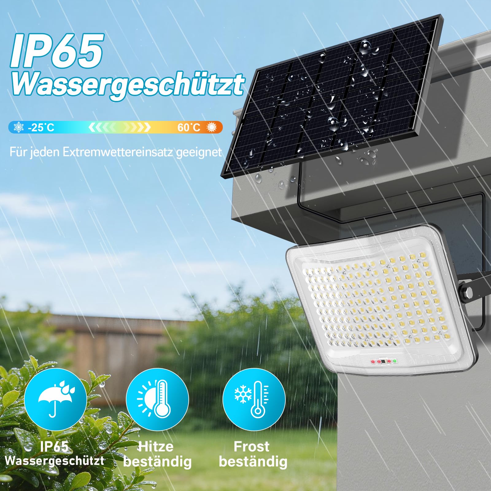 800W Solarlampen für Außen mit Bewegungsmelder, 4000LM Solar Strahler Außen mit Fernbedienung, Solarpanel 35 * 40 cm, IP65, 3 Modi 6500K Led Strahler mit Bewegungsmelder für Garten, Terrasse